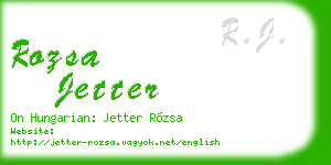 rozsa jetter business card
