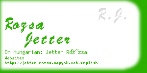 rozsa jetter business card